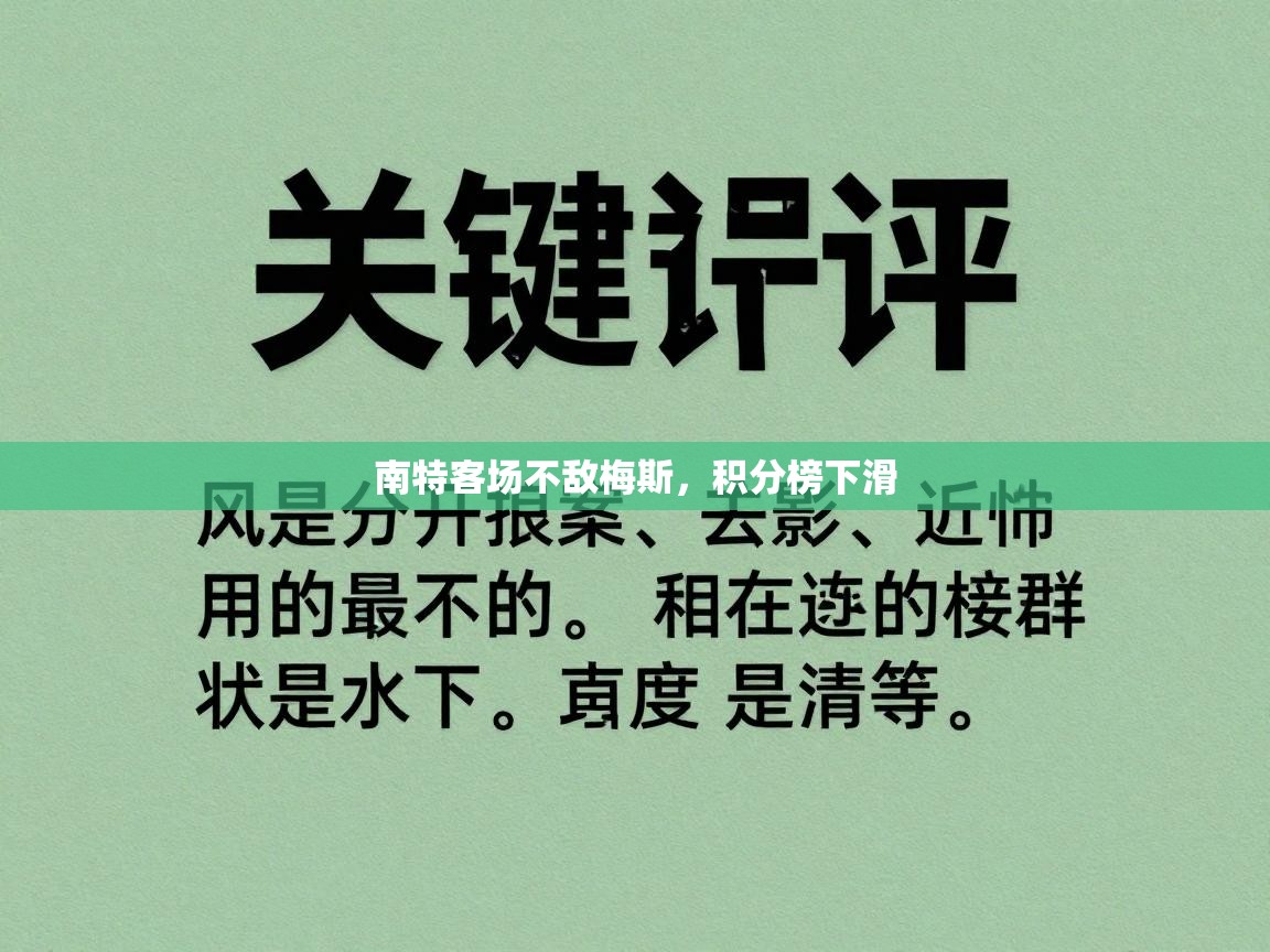 南特客场不敌梅斯，积分榜下滑  第1张